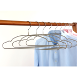 Adult Heavy Duty Metal Non-Slip Notches Grey PVC Coated Metal Pants/Shirts Hangers with Bar
